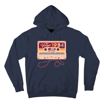 Cute Cassette Tape Limited Edition Vintage 1934 90 Years Of Being Awesome Hoodie