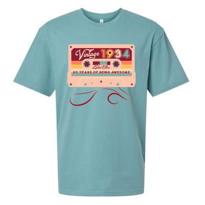 Cute Cassette Tape Limited Edition Vintage 1934 90 Years Of Being Awesome Sueded Cloud Jersey T-Shirt