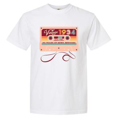 Cute Cassette Tape Limited Edition Vintage 1934 90 Years Of Being Awesome Garment-Dyed Heavyweight T-Shirt