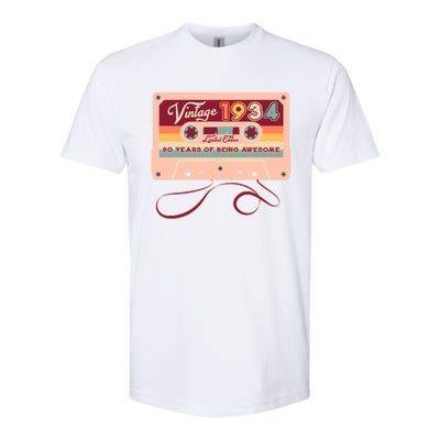 Cute Cassette Tape Limited Edition Vintage 1934 90 Years Of Being Awesome Softstyle CVC T-Shirt