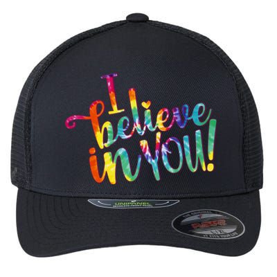 Cute Colorful Tie Dye I Believe In You Flexfit Unipanel Trucker Cap