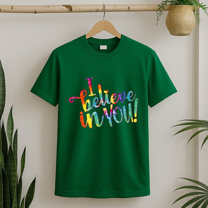 Cute Colorful Tie Dye I Believe In You T-Shirt