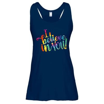 Cute Colorful Tie Dye I Believe In You Ladies Essential Flowy Tank