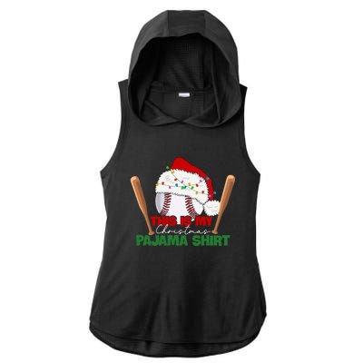 Cute Christmas Tree Santa Riding Triceratops Dinosaur Xmas Swea Ladies PosiCharge Tri-Blend Wicking Draft Hoodie Tank