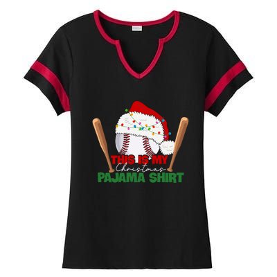 Cute Christmas Tree Santa Riding Triceratops Dinosaur Xmas Swea Ladies Halftime Notch Neck Tee