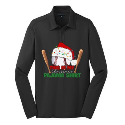 Cute Christmas Tree Santa Riding Triceratops Dinosaur Xmas Swea Silk Touch Performance Long Sleeve Polo