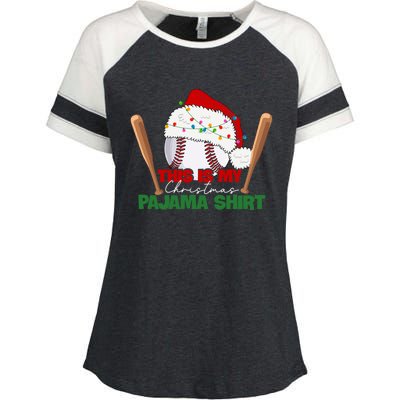 Cute Christmas Tree Santa Riding Triceratops Dinosaur Xmas Swea Enza Ladies Jersey Colorblock Tee