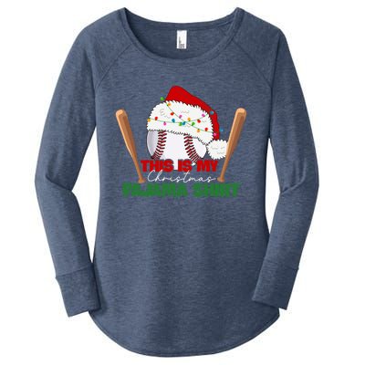 Cute Christmas Tree Santa Riding Triceratops Dinosaur Xmas Swea Women's Perfect Tri Tunic Long Sleeve Shirt