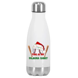 Cute Christmas Tree Santa Riding Triceratops Dinosaur Xmas Swea Stainless Steel Insulated Water Bottle