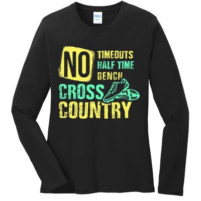 Cross Country Teams Running for XC Runners Ladies Long Sleeve Shirt