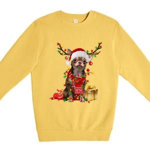 Chihuahua Christmas Tree Ornats Dog Lovers Chihuahua Xmas Gift Premium Crewneck Sweatshirt