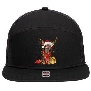 Chihuahua Christmas Tree Ornats Dog Lovers Chihuahua Xmas Gift 7 Panel Mesh Trucker Snapback Hat