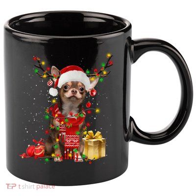 Chihuahua Christmas Tree Ornats Dog Lovers Chihuahua Xmas Gift 11oz C Handle Ceramic Mug