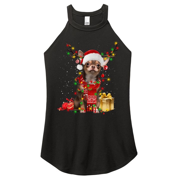 Chihuahua Christmas Tree Ornats Dog Lovers Chihuahua Xmas Gift Women's Perfect Tri Rocker Tank