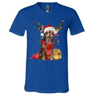 Chihuahua Christmas Tree Ornats Dog Lovers Chihuahua Xmas Gift V-Neck T-Shirt