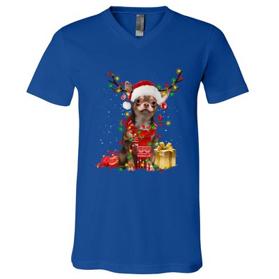 Chihuahua Christmas Tree Ornats Dog Lovers Chihuahua Xmas Gift V-Neck T-Shirt