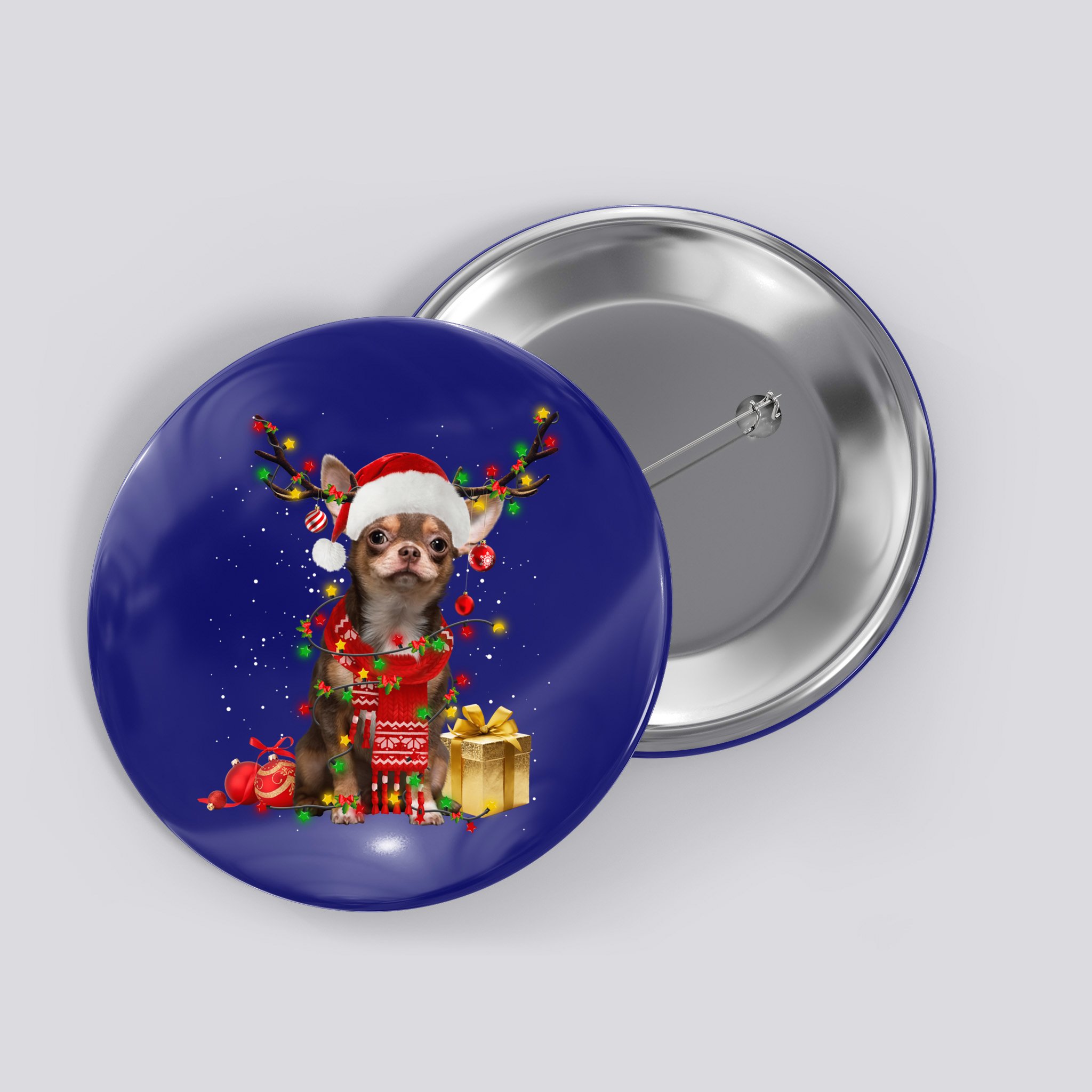 Chihuahua Christmas Tree Ornats Dog Lovers Chihuahua Xmas Gift Button