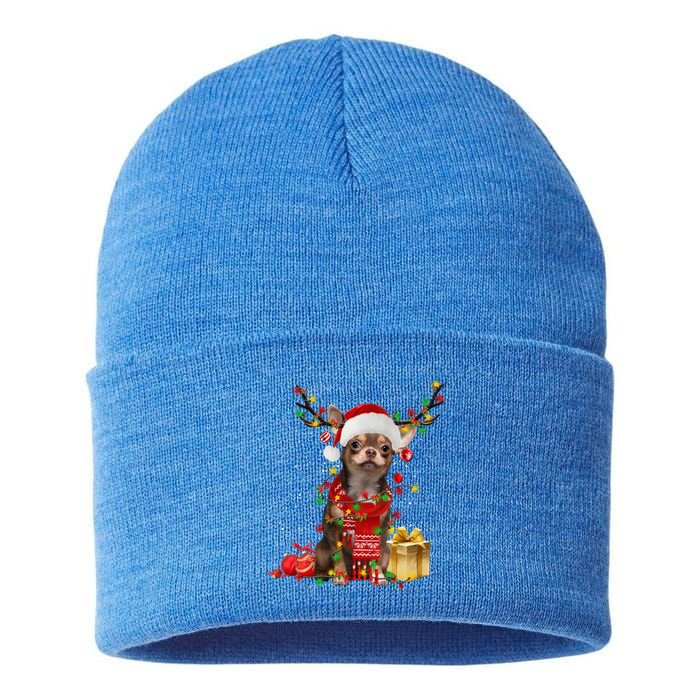 Chihuahua Christmas Tree Ornats Dog Lovers Chihuahua Xmas Gift Sustainable Knit Beanie