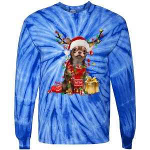 Chihuahua Christmas Tree Ornats Dog Lovers Chihuahua Xmas Gift Tie-Dye Long Sleeve Shirt