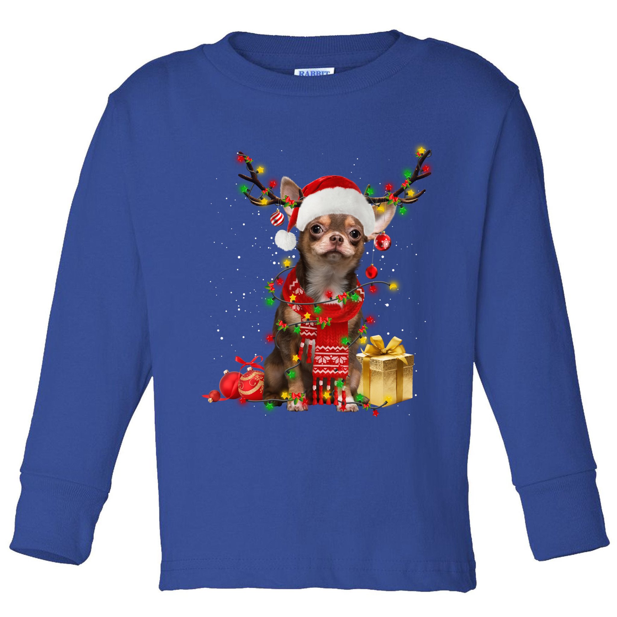 Chihuahua Christmas Tree Ornats Dog Lovers Chihuahua Xmas Gift Toddler Long Sleeve Shirt