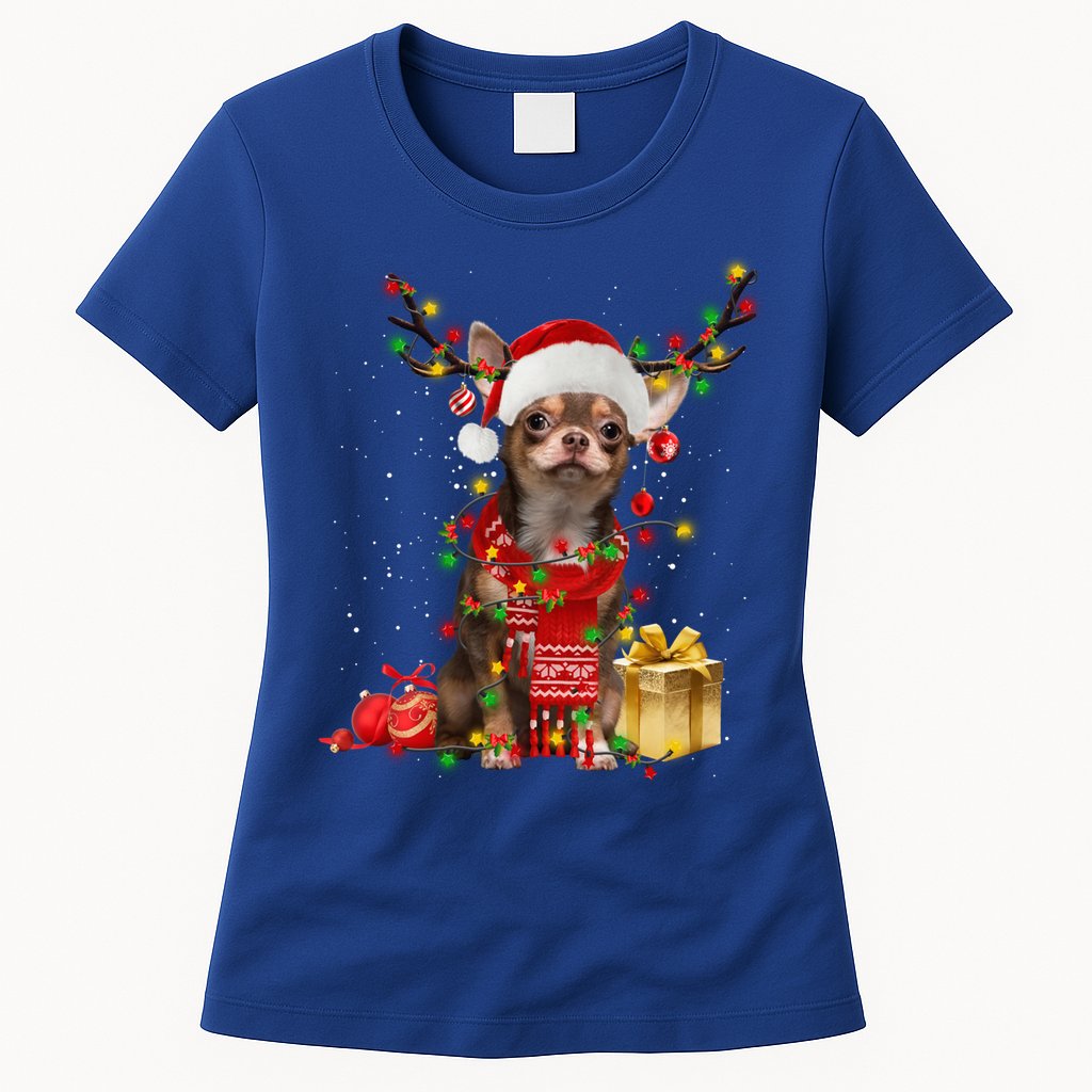 Chihuahua Christmas Tree Ornats Dog Lovers Chihuahua Xmas Gift Womens T-Shirt
