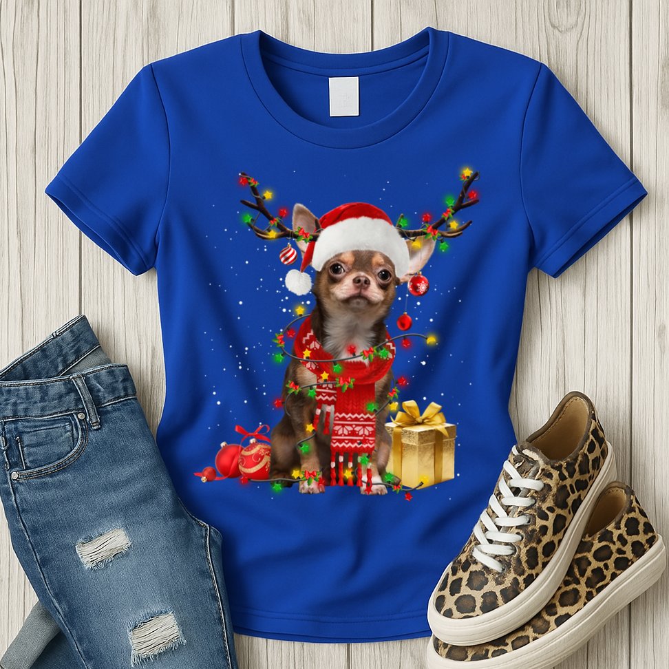Chihuahua Christmas Tree Ornats Dog Lovers Chihuahua Xmas Gift Womens T-Shirt