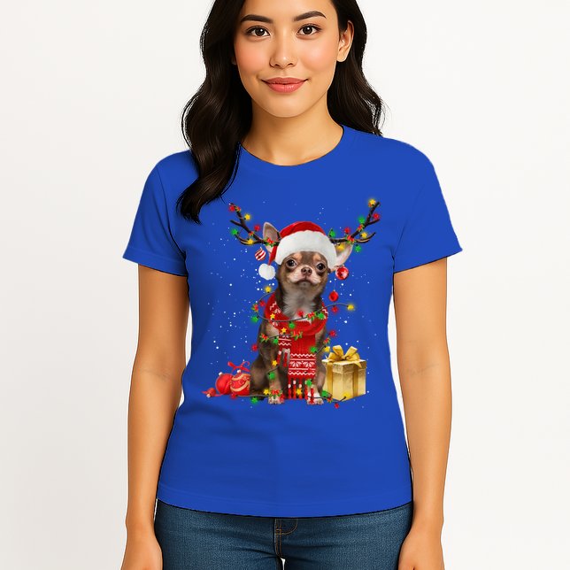 Chihuahua Christmas Tree Ornats Dog Lovers Chihuahua Xmas Gift Womens T-Shirt