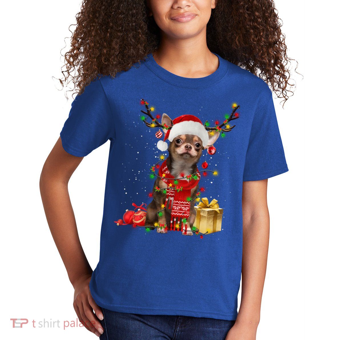 Chihuahua Christmas Tree Ornats Dog Lovers Chihuahua Xmas Gift Kids T-Shirt