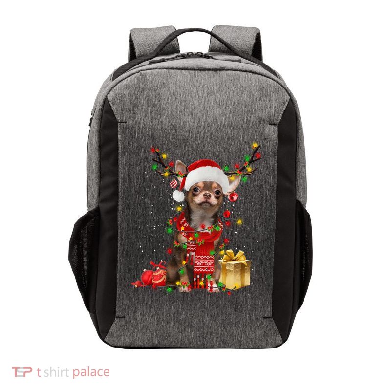 Chihuahua Christmas Tree Ornats Dog Lovers Chihuahua Xmas Gift Vector Backpack