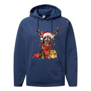 Chihuahua Christmas Tree Ornats Dog Lovers Chihuahua Xmas Gift Performance Fleece Hoodie