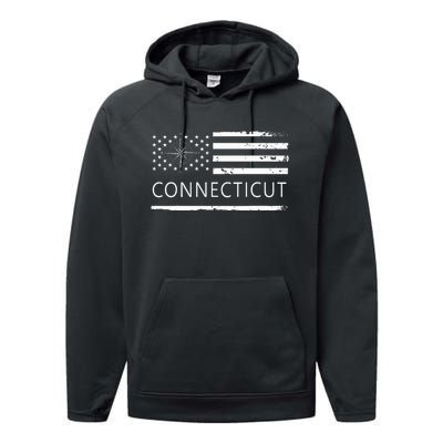 Connecticut Ct Travel To Connecticut Love Performance Fleece Hoodie