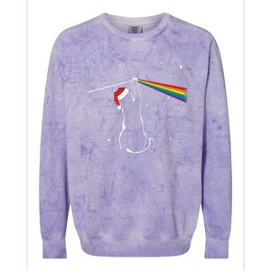 Christmas Cat The Dark Side Of The Moon Funny Lover Xmas Colorblast Crewneck Sweatshirt