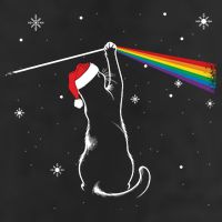 Christmas Cat The Dark Side Of The Moon Funny Lover Xmas 7 Panel Mesh Trucker Snapback Hat