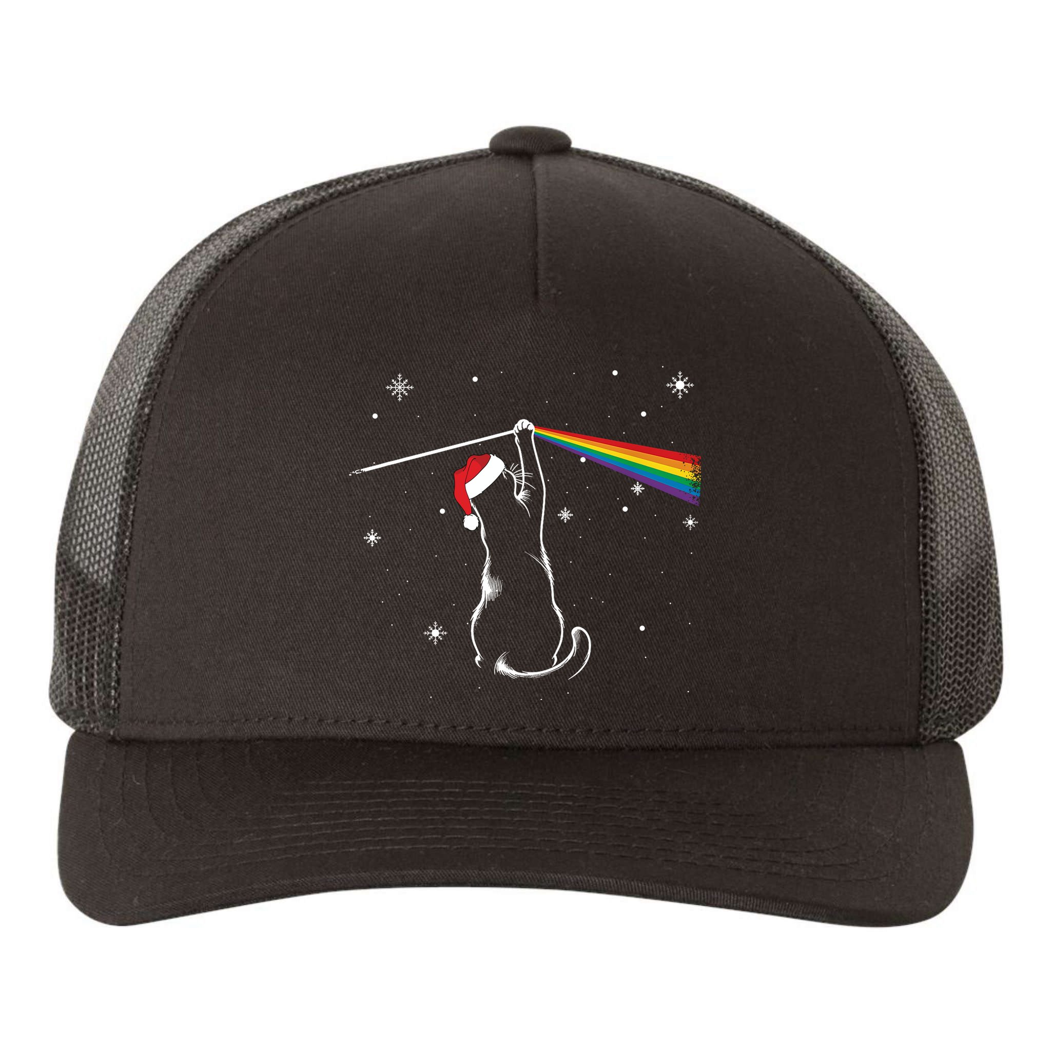 Christmas Cat The Dark Side Of The Moon Funny Lover Xmas Yupoong Adult 5-Panel Trucker Hat