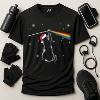 Christmas Cat The Dark Side Of The Moon Funny Lover Xmas Cooling Performance Crew T-Shirt