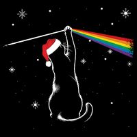 Christmas Cat The Dark Side Of The Moon Funny Lover Xmas Cooling Performance Crew T-Shirt