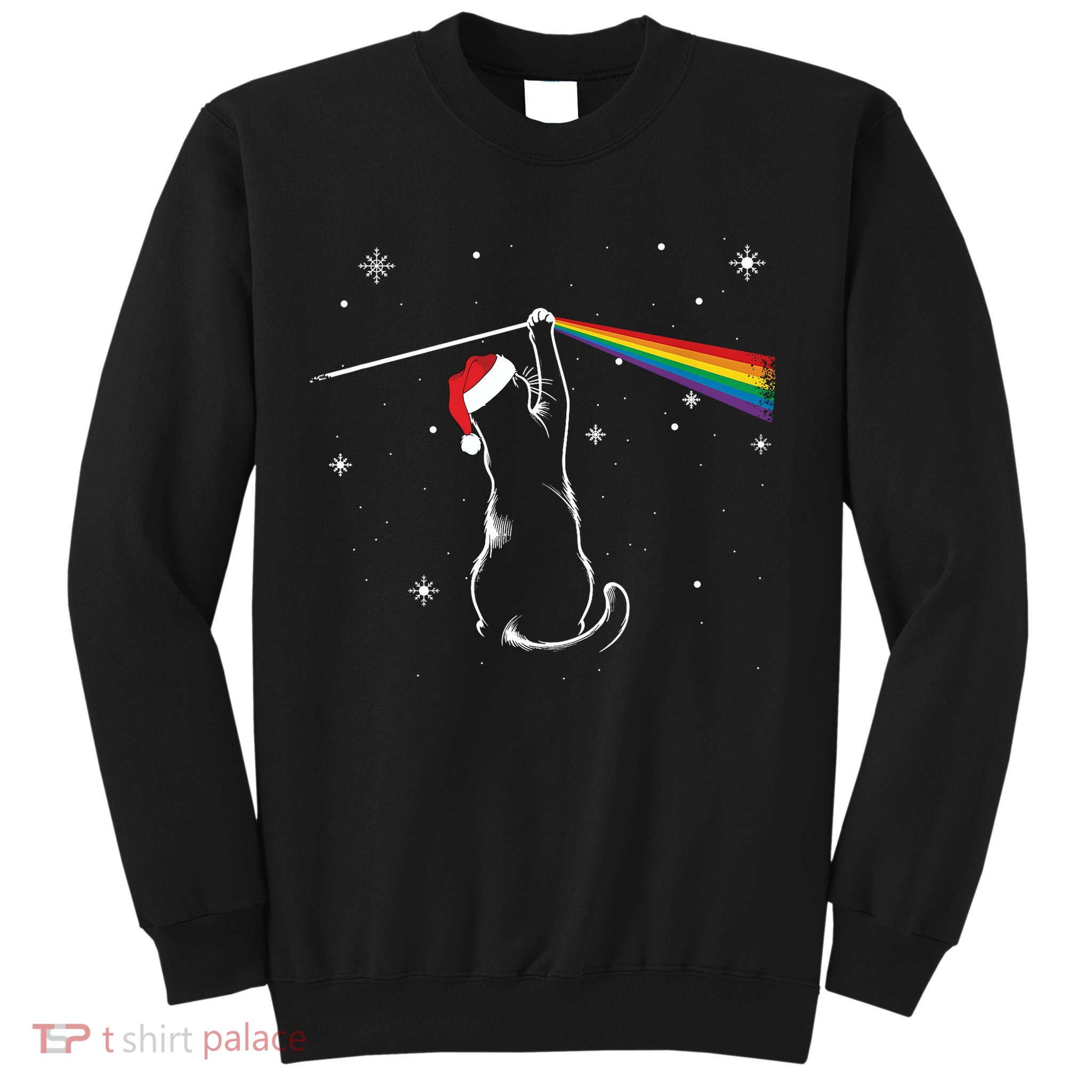 Christmas Cat The Dark Side Of The Moon Funny Lover Xmas Sweatshirt