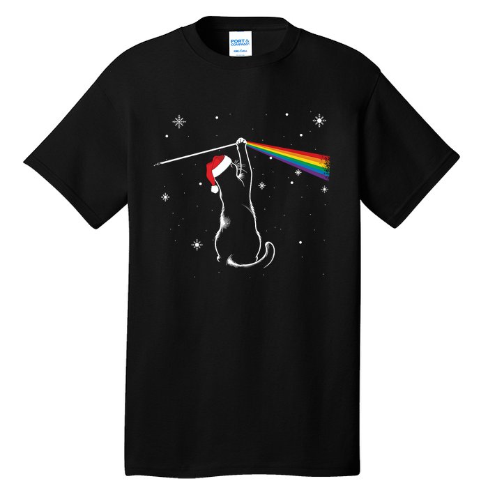 Christmas Cat The Dark Side Of The Moon Funny Lover Xmas Tall T-Shirt