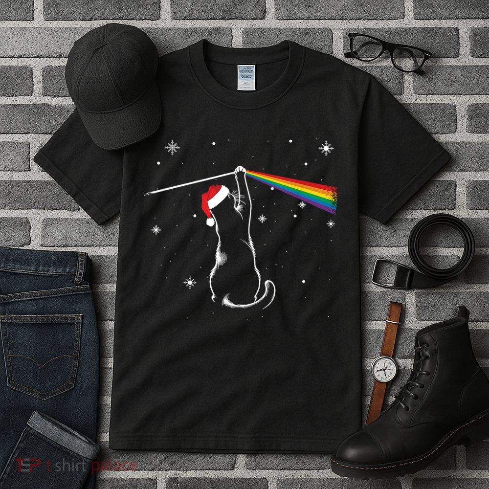 Christmas Cat The Dark Side Of The Moon Funny Lover Xmas Tall T-Shirt