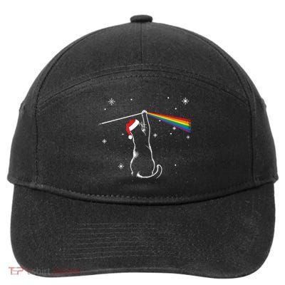 Christmas Cat The Dark Side Of The Moon Funny Lover Xmas 7-Panel Snapback Hat