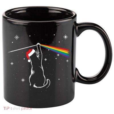 Christmas Cat The Dark Side Of The Moon Funny Lover Xmas 11oz C Handle Ceramic Mug