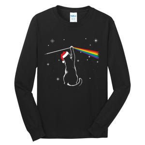 Christmas Cat The Dark Side Of The Moon Funny Lover Xmas Tall Long Sleeve T-Shirt