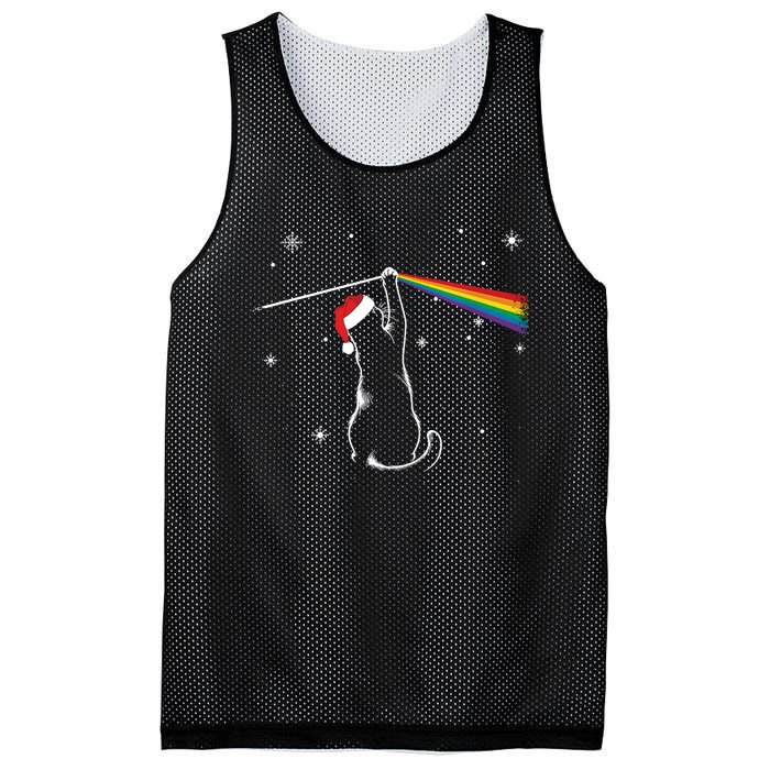 Christmas Cat The Dark Side Of The Moon Funny Lover Xmas Mesh Reversible Basketball Jersey Tank