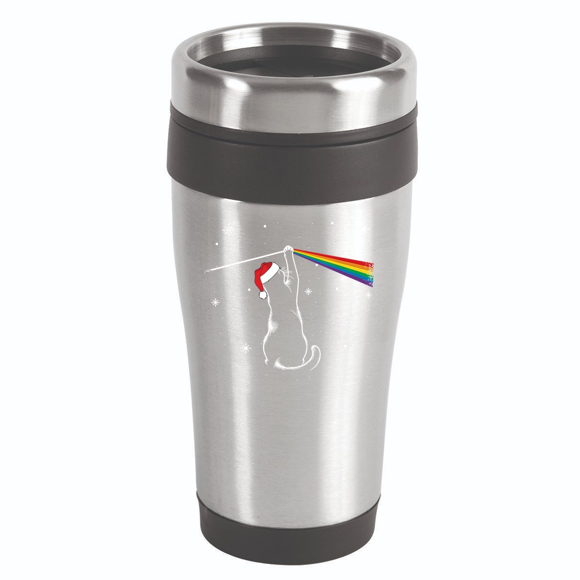 Christmas Cat The Dark Side Of The Moon Funny Lover Xmas 16oz Travel Tumbler