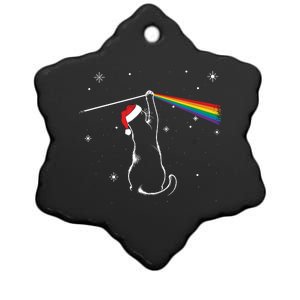 Christmas Cat The Dark Side Of The Moon Funny Lover Xmas Ceramic Star Ornament