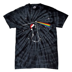 Christmas Cat The Dark Side Of The Moon Funny Lover Xmas Tie-Dye T-Shirt