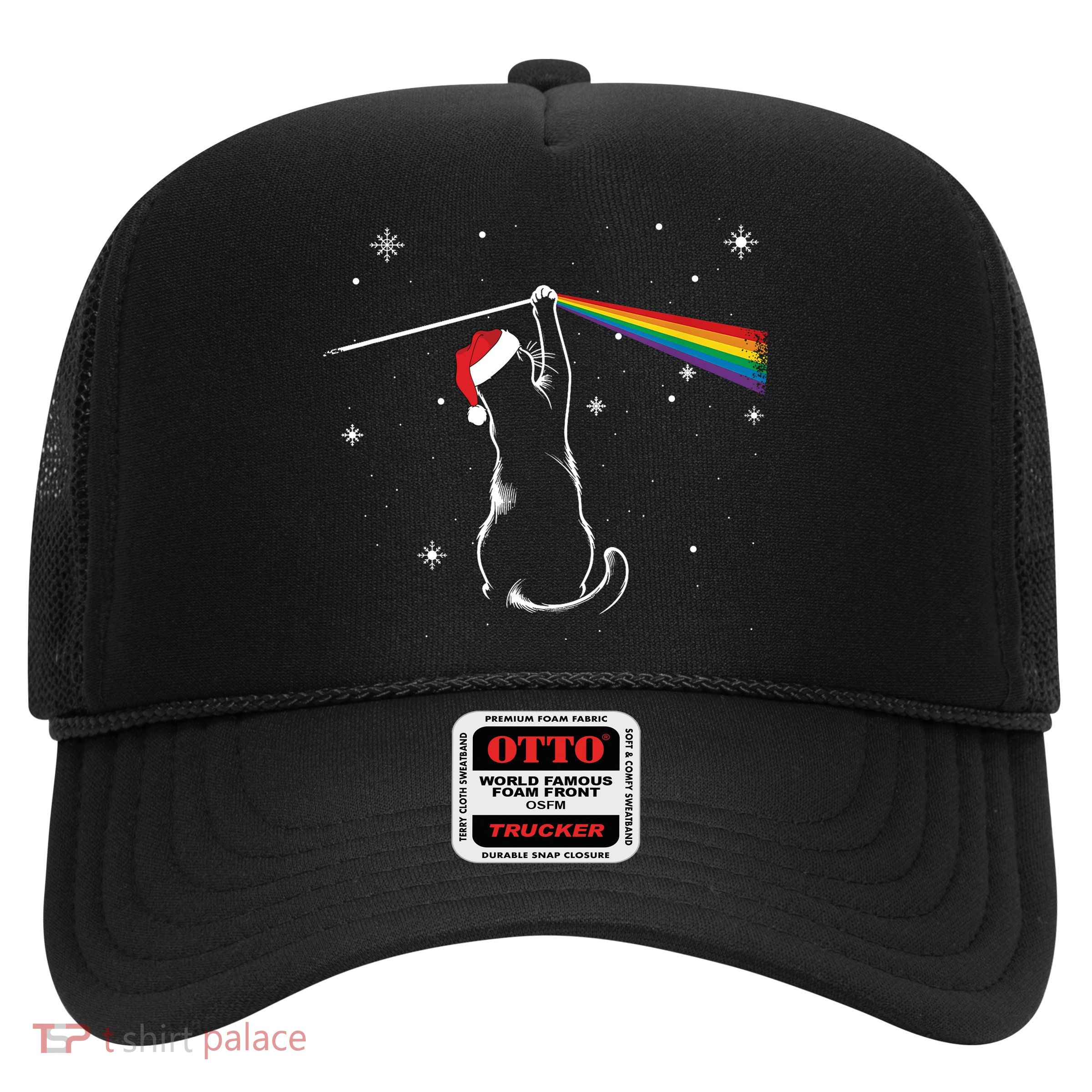 Christmas Cat The Dark Side Of The Moon Funny Lover Xmas Trucker Hat