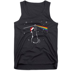 Christmas Cat The Dark Side Of The Moon Funny Lover Xmas Tank Top