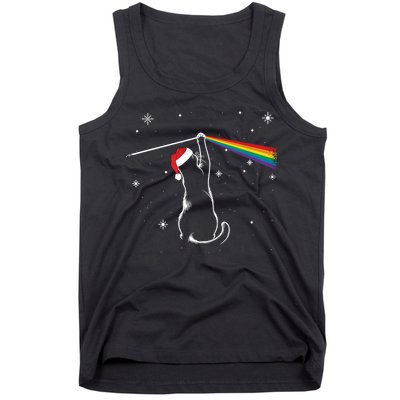 Christmas Cat The Dark Side Of The Moon Funny Lover Xmas Tank Top