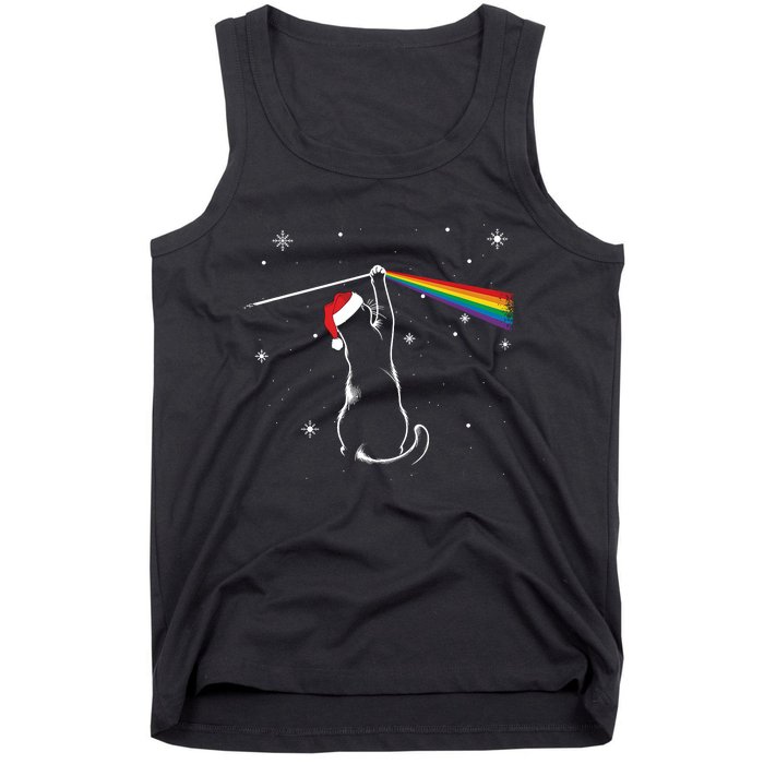 Christmas Cat The Dark Side Of The Moon Funny Lover Xmas Tank Top